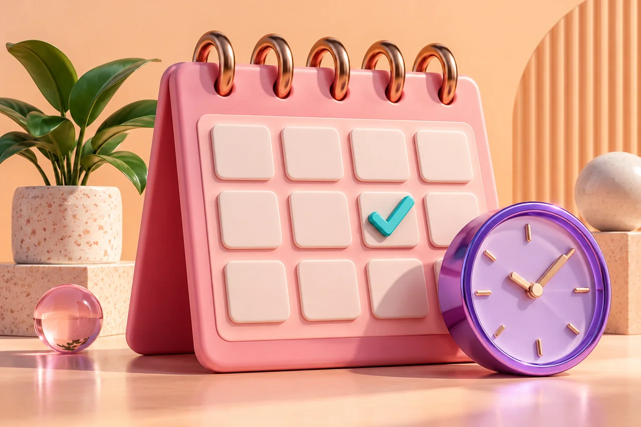 Original 3D illustration representing booking / appointment websites