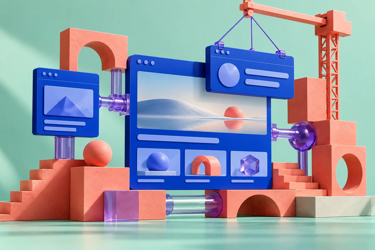 Original 3D illustration representing custom website