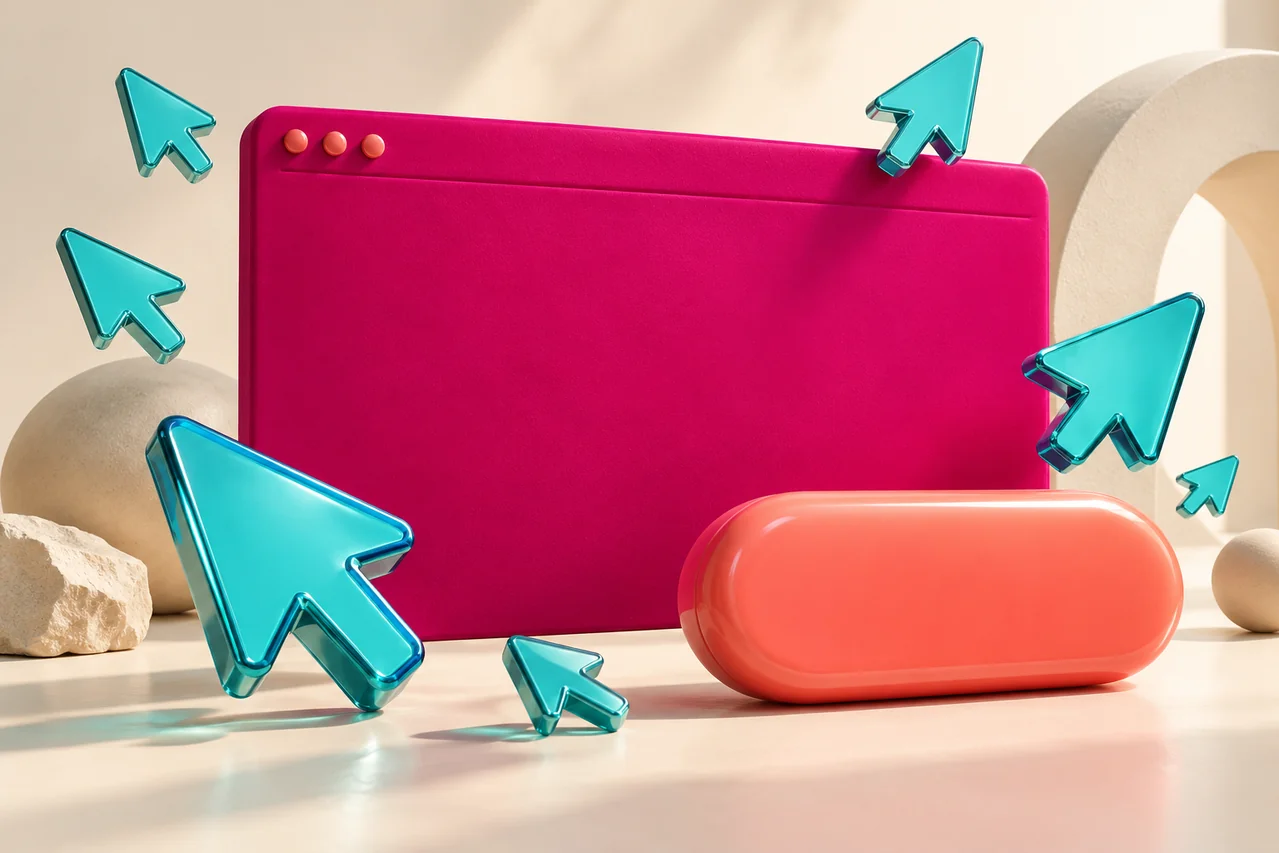 Original 3D illustration representing landing page design (ads conversion)