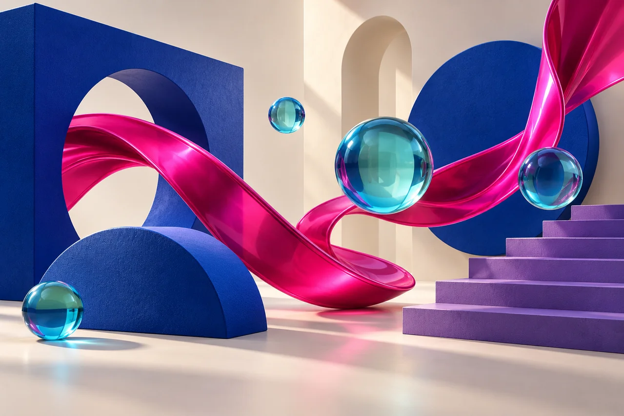 Original 3D illustration representing motion graphics
