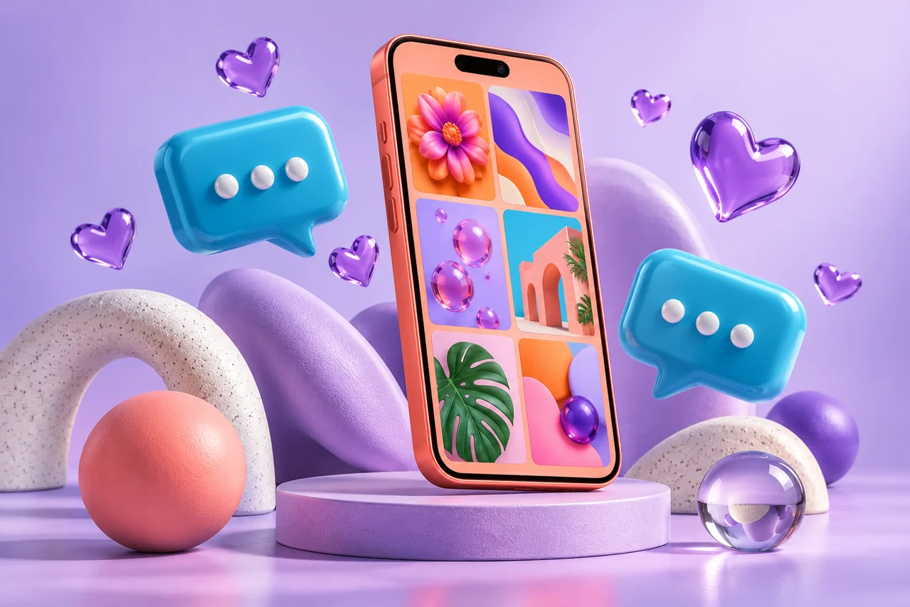 Original 3D illustration representing social media marketing (smm)