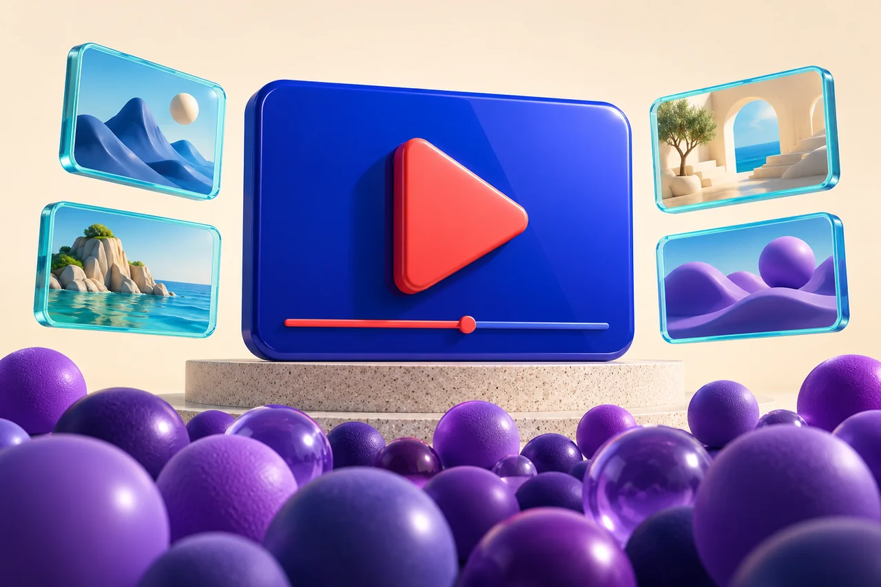 Original 3D illustration representing youtube marketing